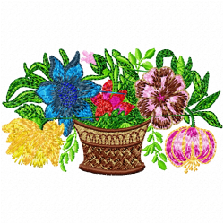 Vase For Flowers Embroidery Design 5 Vase For Flowers Embroidery Design 5